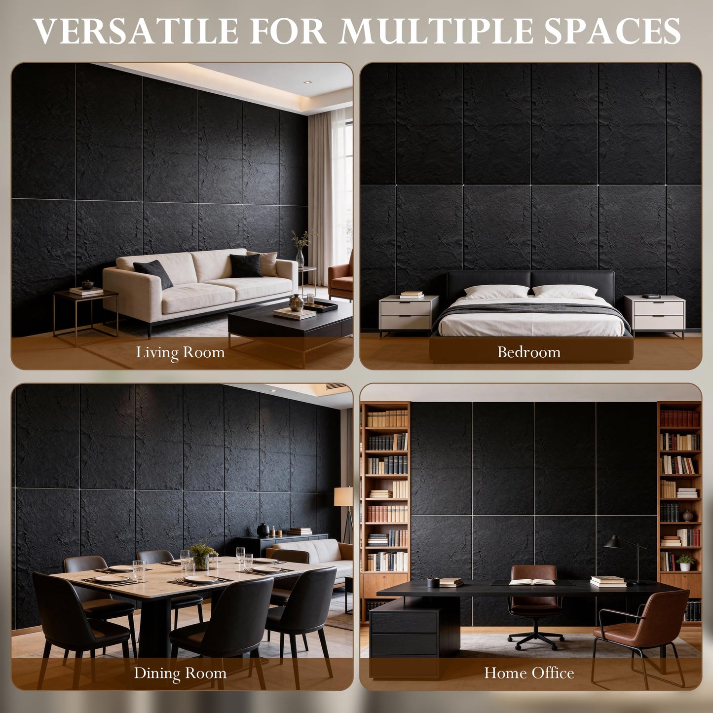 3D Stone Wall Panels, 4PCS PU Faux Stone Panels 47.24"x23.62", 3D Lightweight Wall Panels for Interior Wall Decor, Waterproof Stone Texture Panels for DIY, TV Wall, Bedroom, Living Room, Office & Home