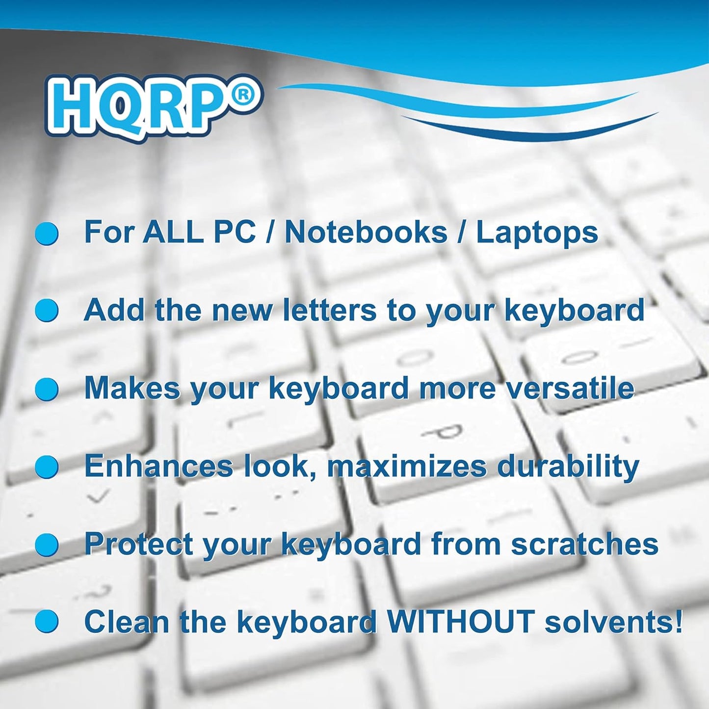 Blank Keyboard Stickers for Education - Non-Transparent White