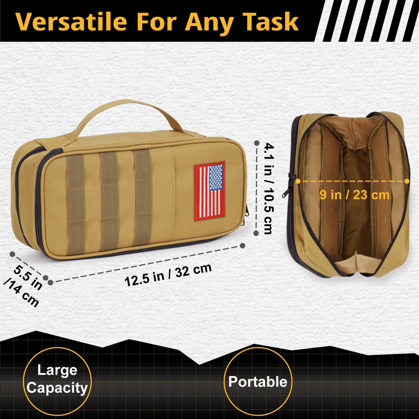 Fathers day Work & On-Site Use | Camo Tactical Tool Pouch, Water Resistant & Heavy Duty Tool Bag with Zipper Handle, Keeps Tools Tidy & Dry, Small Tool Organizer for Repairmen, Carpenters & Handymen