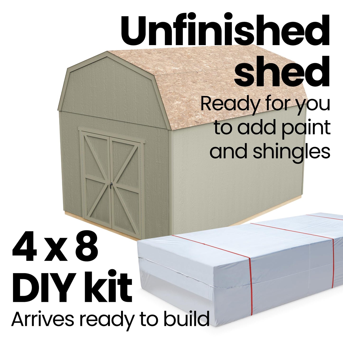 Handy Home Products Braymore 10x18 Do-It-Yourself Wooden Storage Shed with Floor Kit- Does not Include Paint or Roofing Shingles