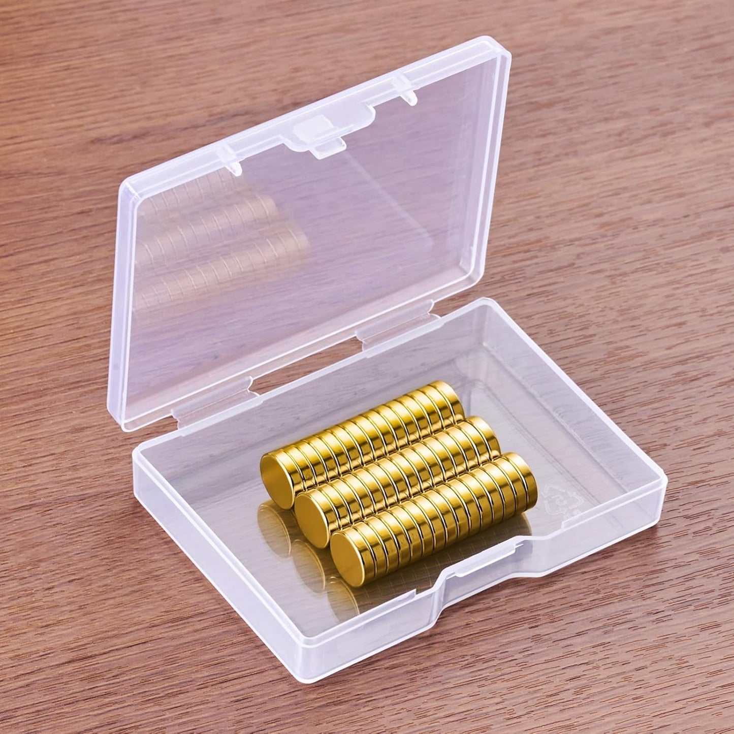 SMARTAKE 45 Pcs Neodymium Refrigerator Magnets - Small Round Office Magnets for Home & Kitchen (Gold)