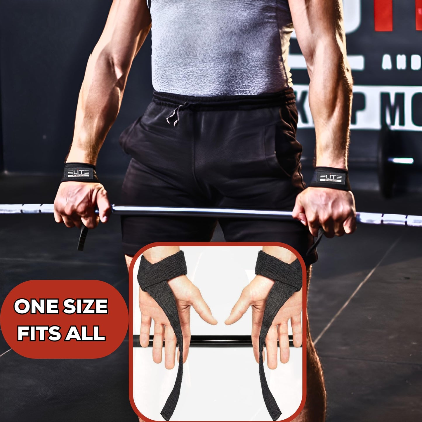 Elite Athletics - Ankle Straps for Cable Machine & Wrist Lifting Straps Set for Weightlifting, Cable Kickbacks, Glute Workouts, Deadlifts & Strength Training – Adjustable 8MM Padded Neoprene Gym Straps for Men & Women