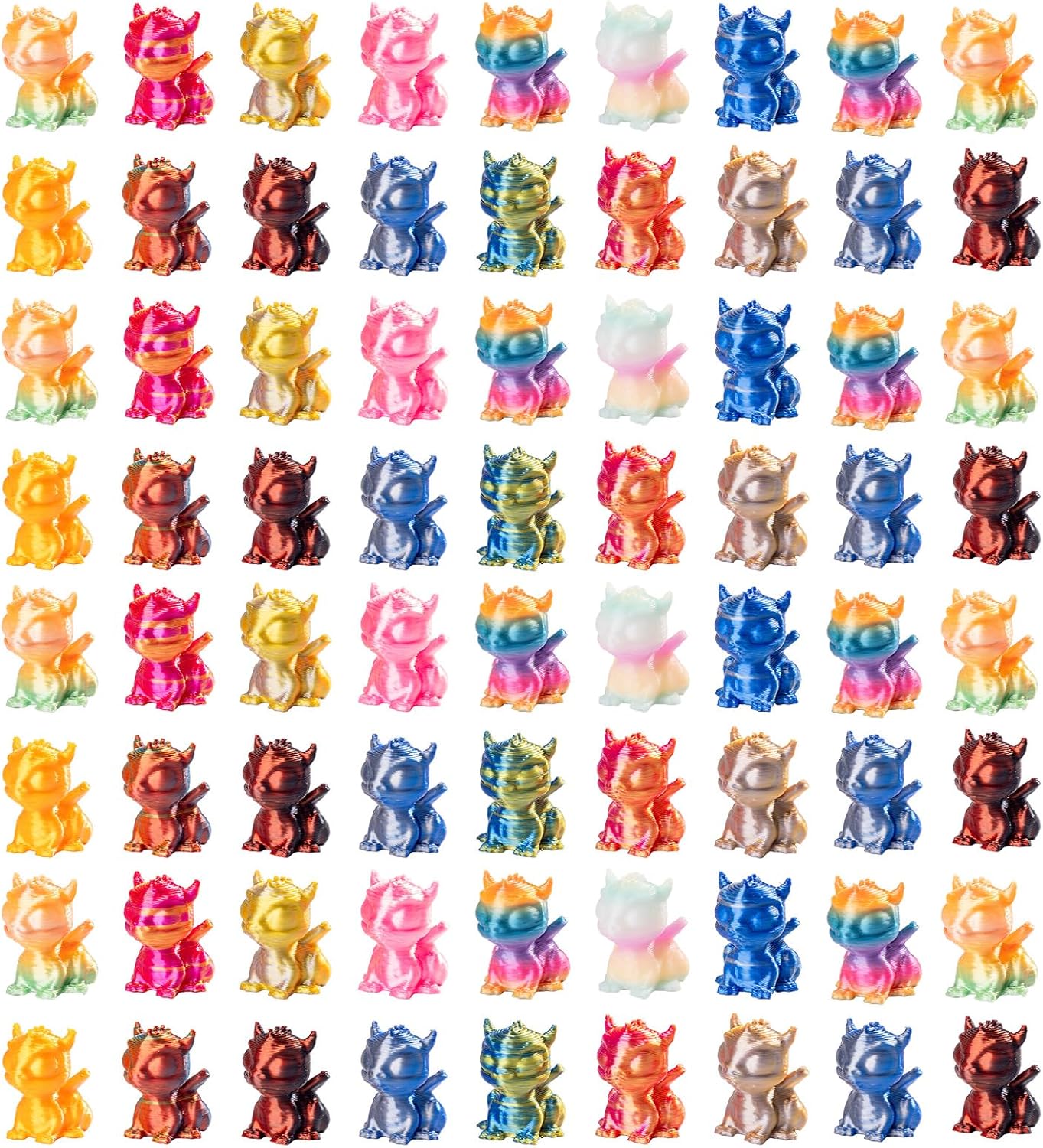 Skiennix Mini 3D Printed Dragon Figurines - 100pcs Tiny Animal Decor for Fairy Gardens & Aquariums