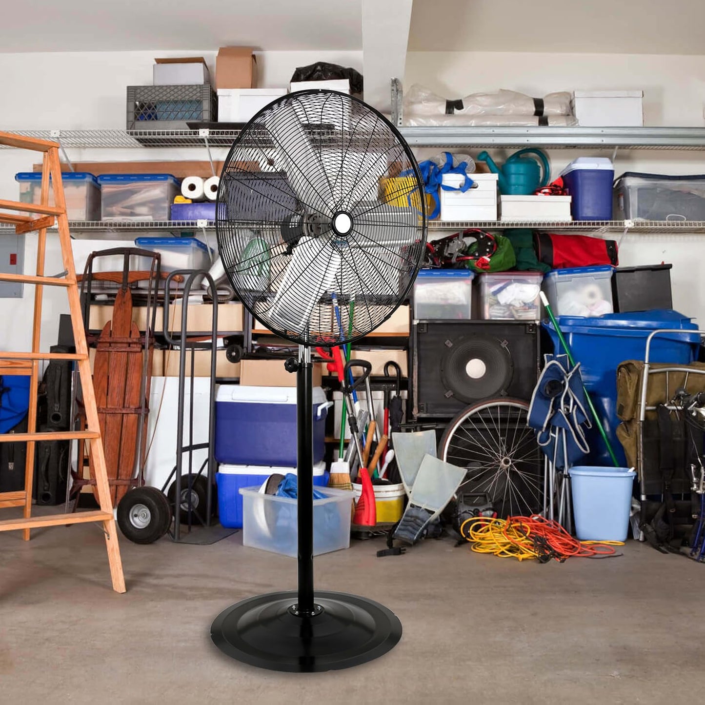BILT HARD 8900 CFM 30" High-Velocity Industrial Pedestal Fan, 3-Speed Heavy Duty Industrial Standing Fan with Metal Aluminum Blades and Adjustable Height, Idea for Commercial, Shop, and Garage, 2 Pack