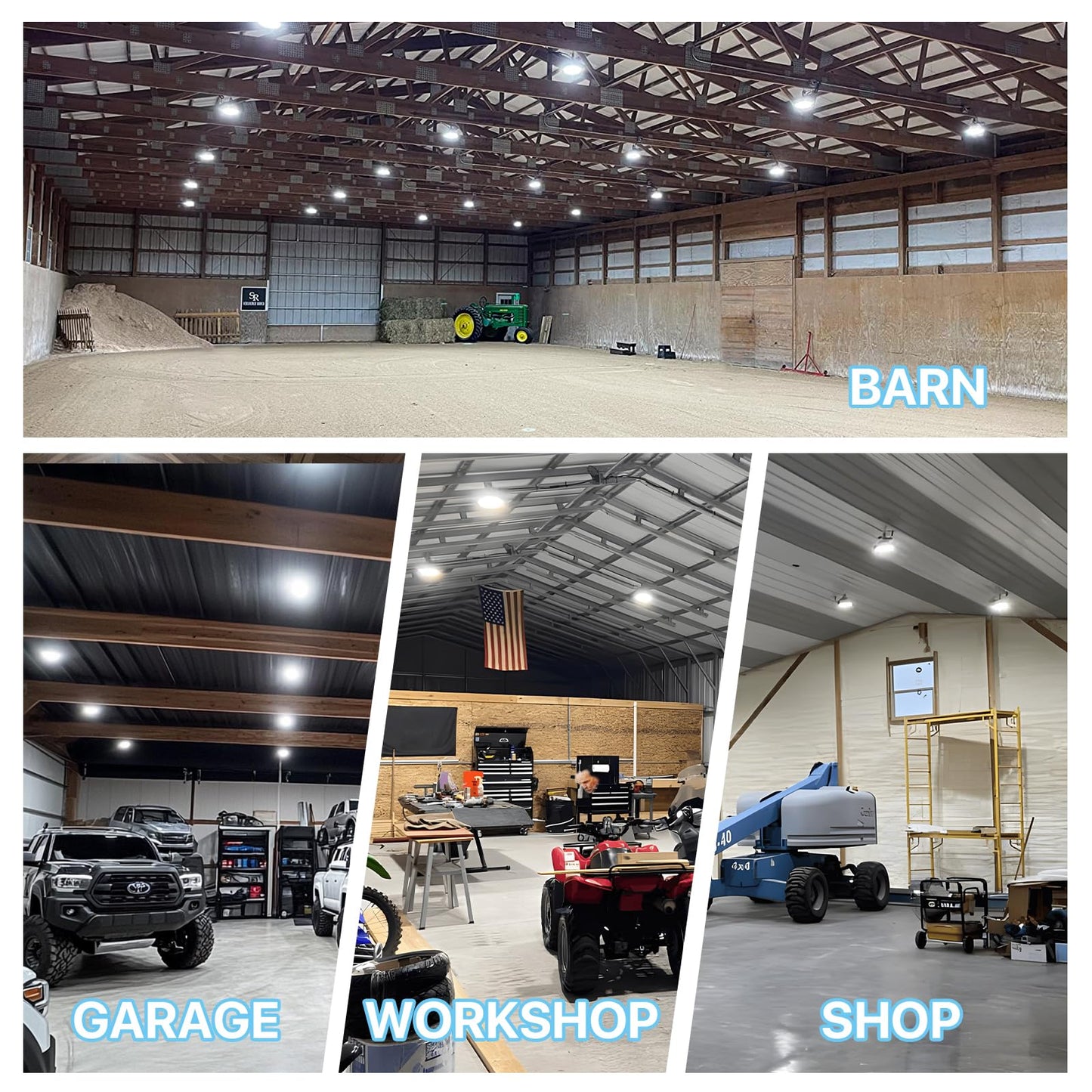 HYPERLITE UFO LED High Bay Light: 150W 19500LM High Bay LED Shop Lights with 6ft Plug - 5000K IP65 LED Warehouse Lights for Workshop Stadium Garage Lighting 6-Pack