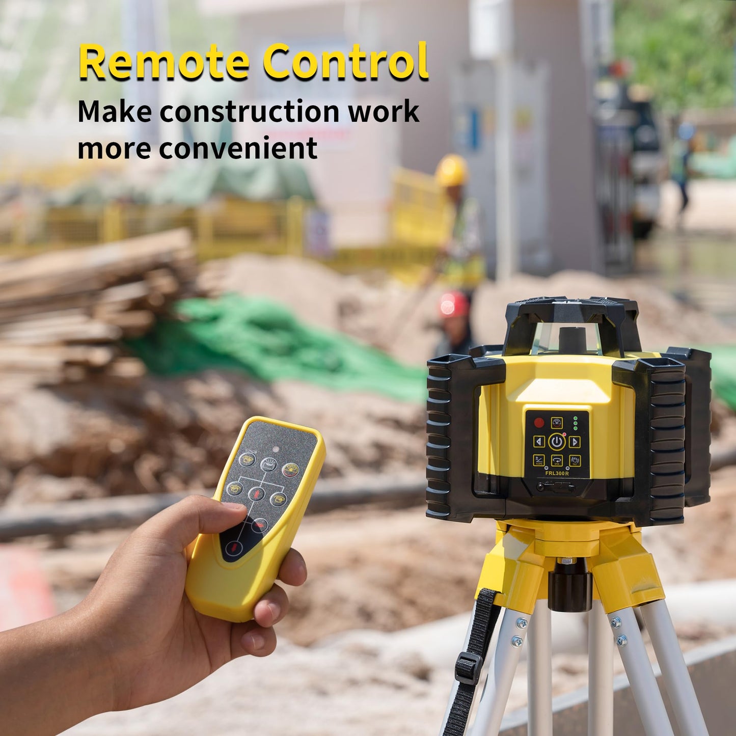 Firecore Self-Leveling Rotary Laser Level Kit, Horizontal/Vertical with Plumb Spot, 1969-Foot Range, Green Beam 360 Degree Construction Laser, Rechargeable Battery and Remote Control Included -FRL300G