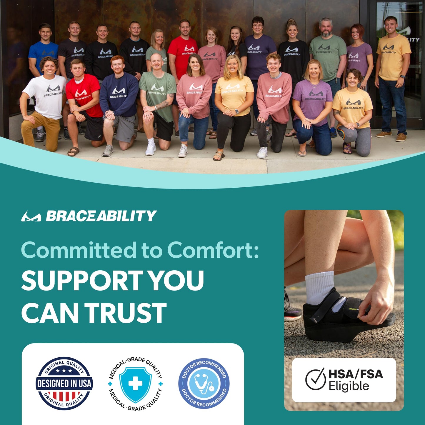 BraceAbility Forefoot Offloading Post-Op Shoe - Non-Weight Bearing Medical Wedge Boot for Diabetic Foot Ulcer, Metatarsal Fracture, Broken Toe, Bunion, Hammer Toe Surgery - Fits Men and Women (L)