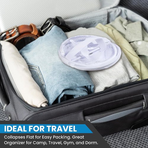 Handy Laundry Portable Shower Caddy - Collapsible Mesh Organizer with Quick Dry Drainage | Large Compartments for Travel & Gym