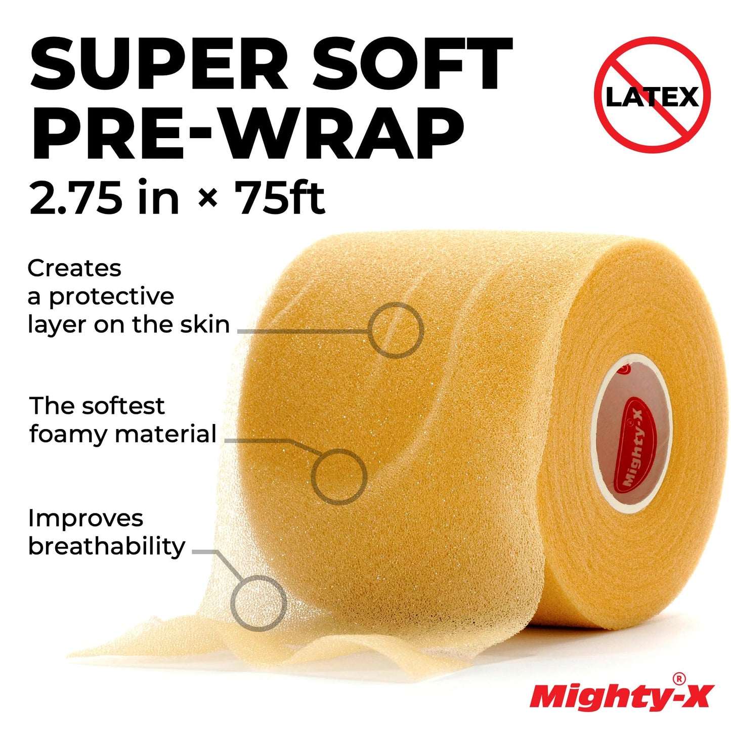 Premium White Athletic Tape for Injuries - 3 Pack with Pre-wrap - Easy Tear & No Sticky Residue - Sports Zinc Oxide Tape - Ankle, Wrist, Fingers - Ideal for Soccer, Gymnastics, Boxing