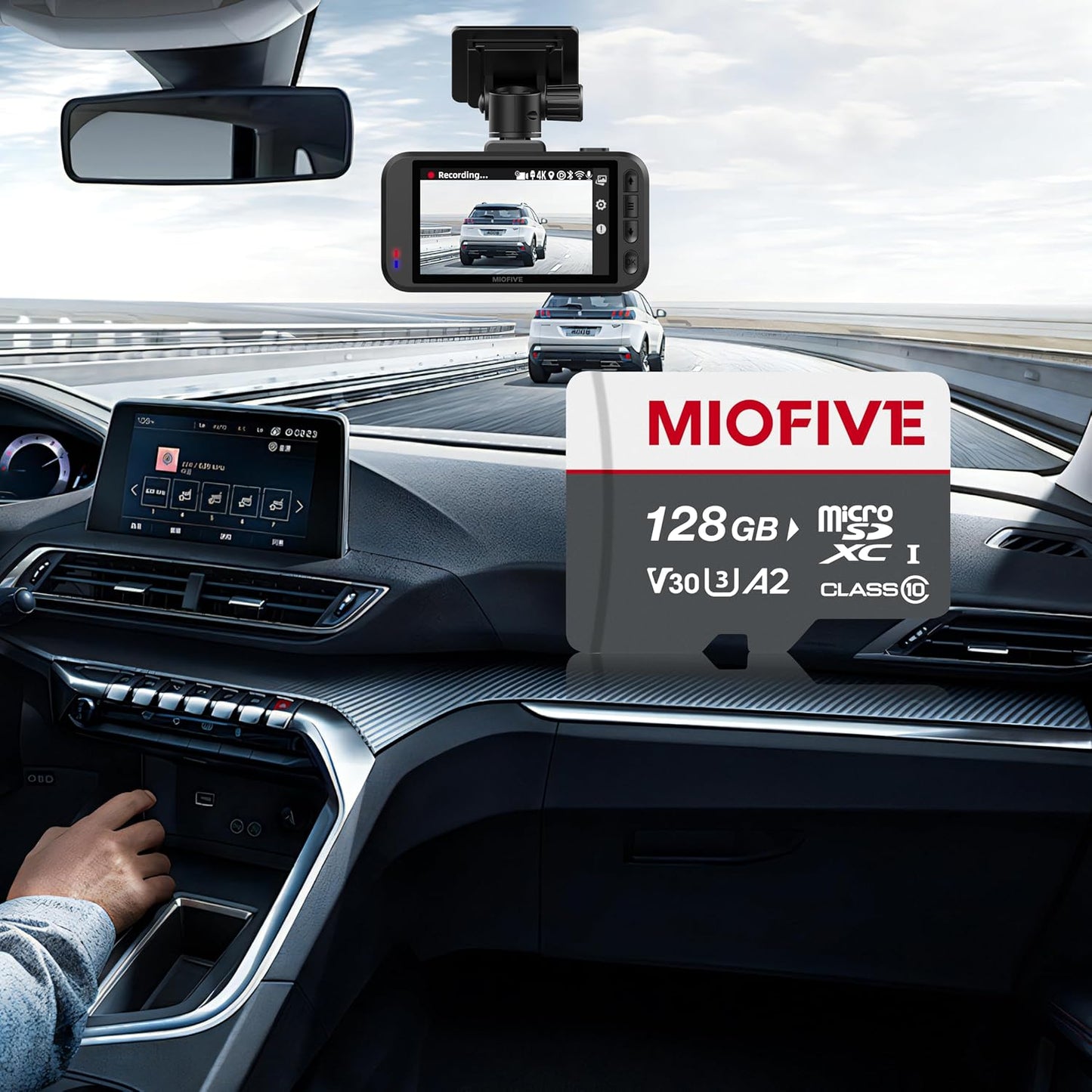 Miofive 3.0 170MB/s, C10, U3, A2, V30, 4K (128GB) Memory Card - Ultimate Micro SD Card with USB Type-C Card Reader