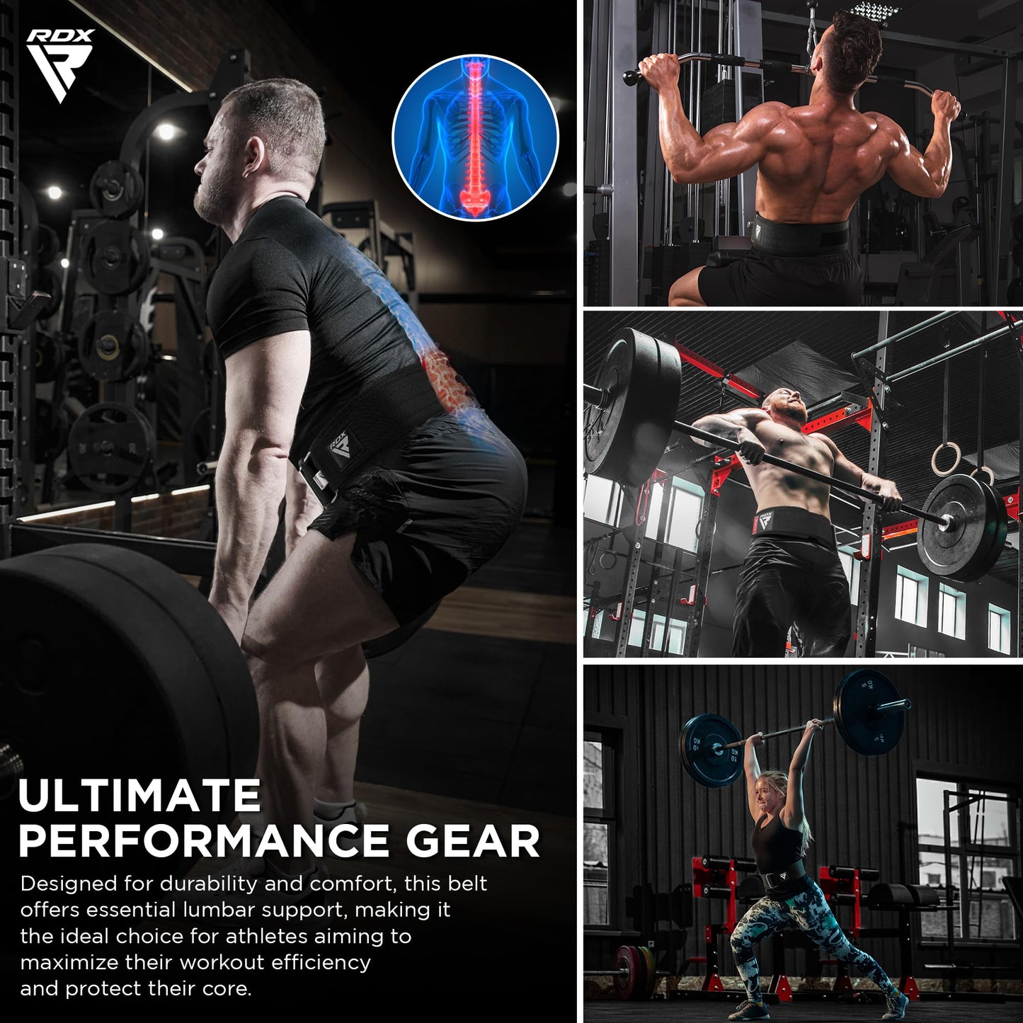 RDX Weight Lifting Belt - AUTO LOCK 4” Premium Adjustable Gym Belt for Olympic Cross Training - Support for Men Women Functional Fitness Workout - WOD Powerlifting Bodybuilding Weightlifting Deadlift