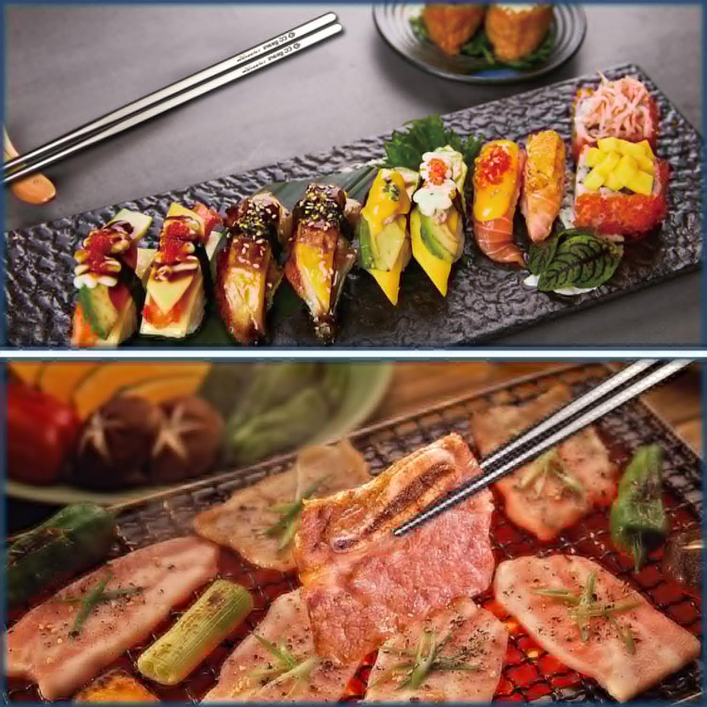 Titanium Chopsticks, CG Gears 2 Pairs of Chopsticks with Plastic Travel Case for Sushi, Noodles, Rice, Ramen & Japanese Cuisine.(9-inch)