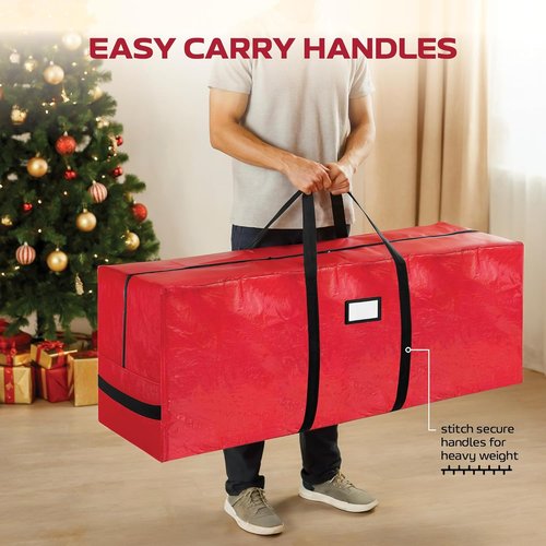 Large Christmas Tree Storage Bag - 9 Ft Heavy-Duty Waterproof Bag with Reinforced Handles & Full-Length Zipper