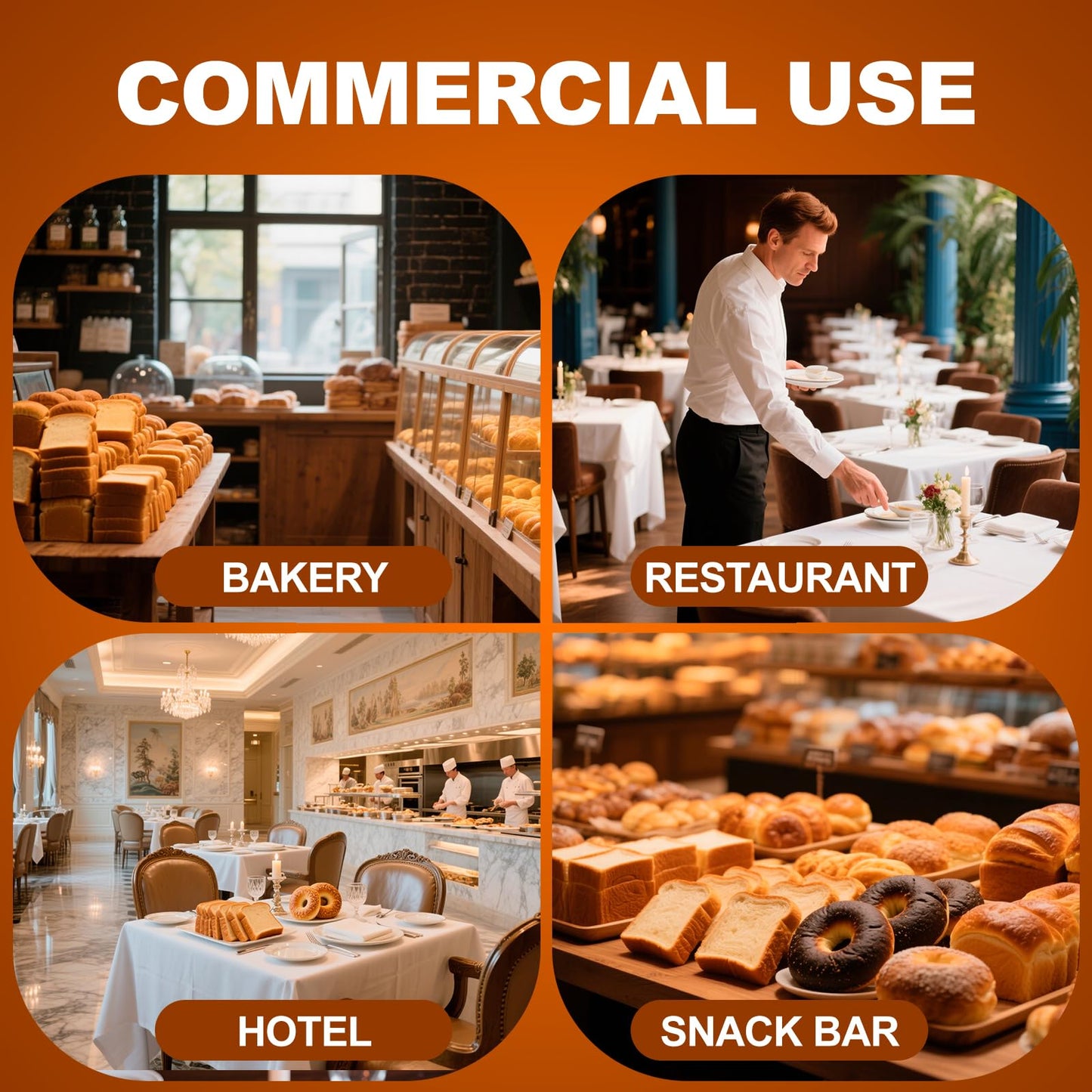 Anatole Commercial Conveyor Toaster 400 Slices/Hour Stainless Steel Electric Toaster Oven Heavy Duty 1700W for Bun Bagel Bread Waffle Coissant Buffet Restaurant Cafe Hotel