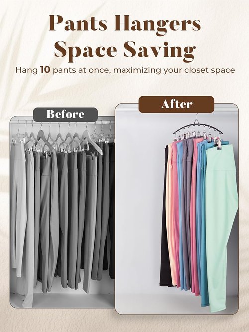 HOUSE DAY Velvet Hangers - 60 Pack with Pants Organizer - Premium Black Storage Solution
