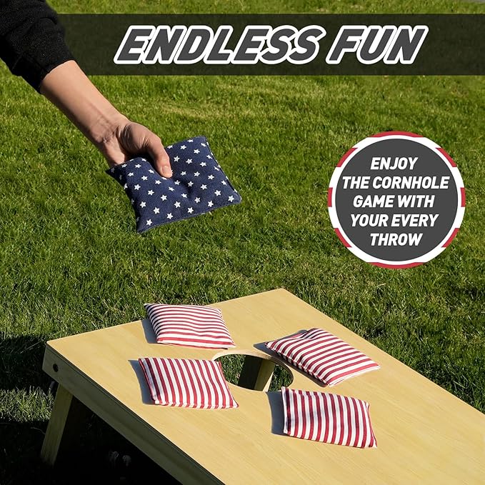 Cornhole Bags Set of 8 Regulation Corn Hole Bean Bags for Cornhole Game, Professional Weather Resistant Corn Hole Bags with Tote Bag