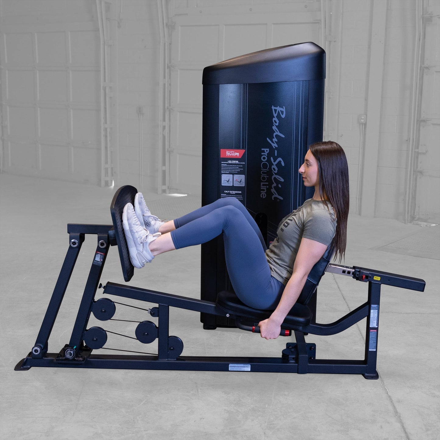 Body Solid (S2LPCX-3) Proclub Line Series II Leg Press/Calf Raise Machine for Commercial and Home Workout, Plate Loaded Muscle Developer Machines for Leg Tonal and Muscles, 310 lbs Weight Stack