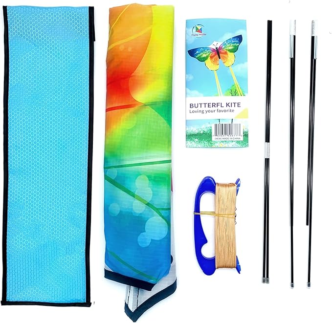 Large Butterfly Kite for Adults and Kids Ages 4-8 & 8-12 Easy to Fly, 55''X28'' Single Line Kite for Outdoor, Park or Beach.