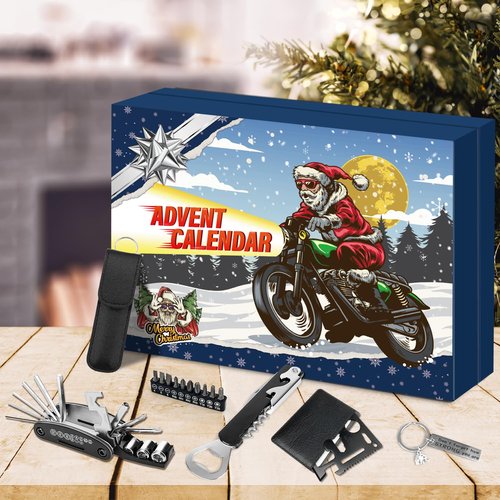 MOVINPE Gadget Advent Calendar for Men Teenage Boys 2025 Christmas, Gadgets Tools Funny Socks, Gua Sha Facial Tools, Paracord Survival Bracelet, 24 Days Gifts for Son, Boyfriend, Husband, Dad
