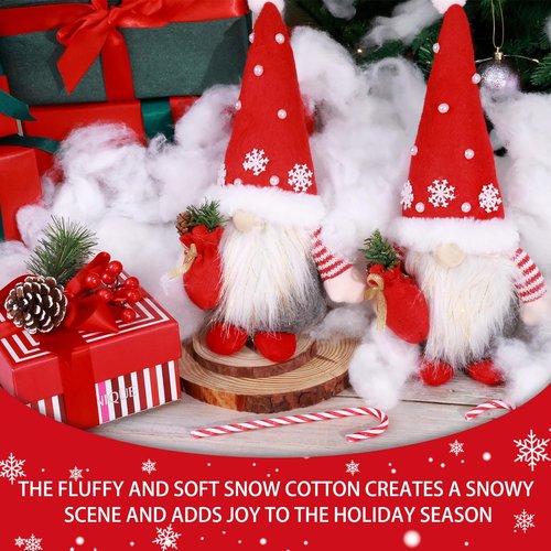 EIMMBD Artificial Snow - Fluffy Christmas Cotton Decor for Holiday Crafts | 12.4 Ounces