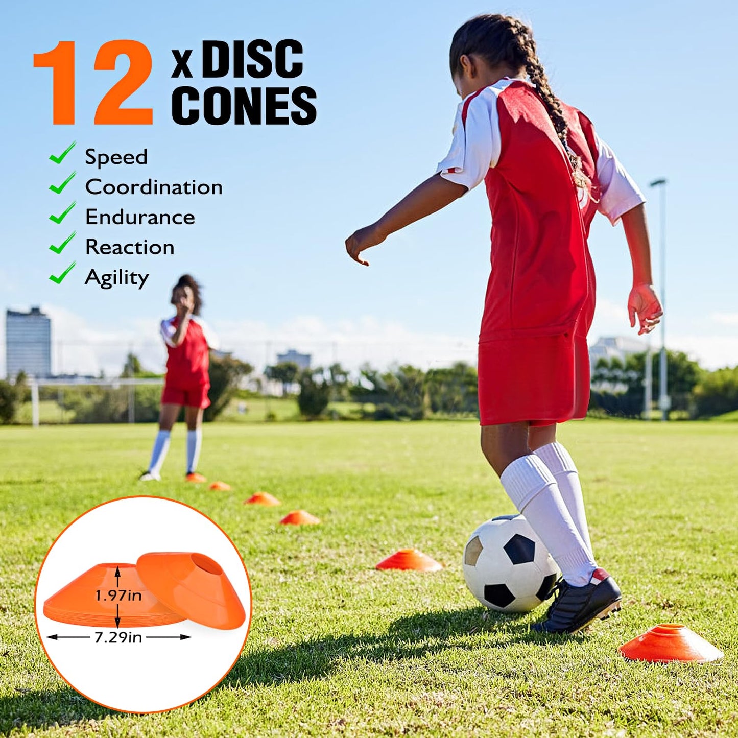 UZTUGG Agility Ladder Speed Training Set - 20ft Agility Ladder with 12 Cones, 4 Hurdles, Jump Rope, Running Parachute & Carry Bag for Soccer, Basketball, Football, Kids & Adults