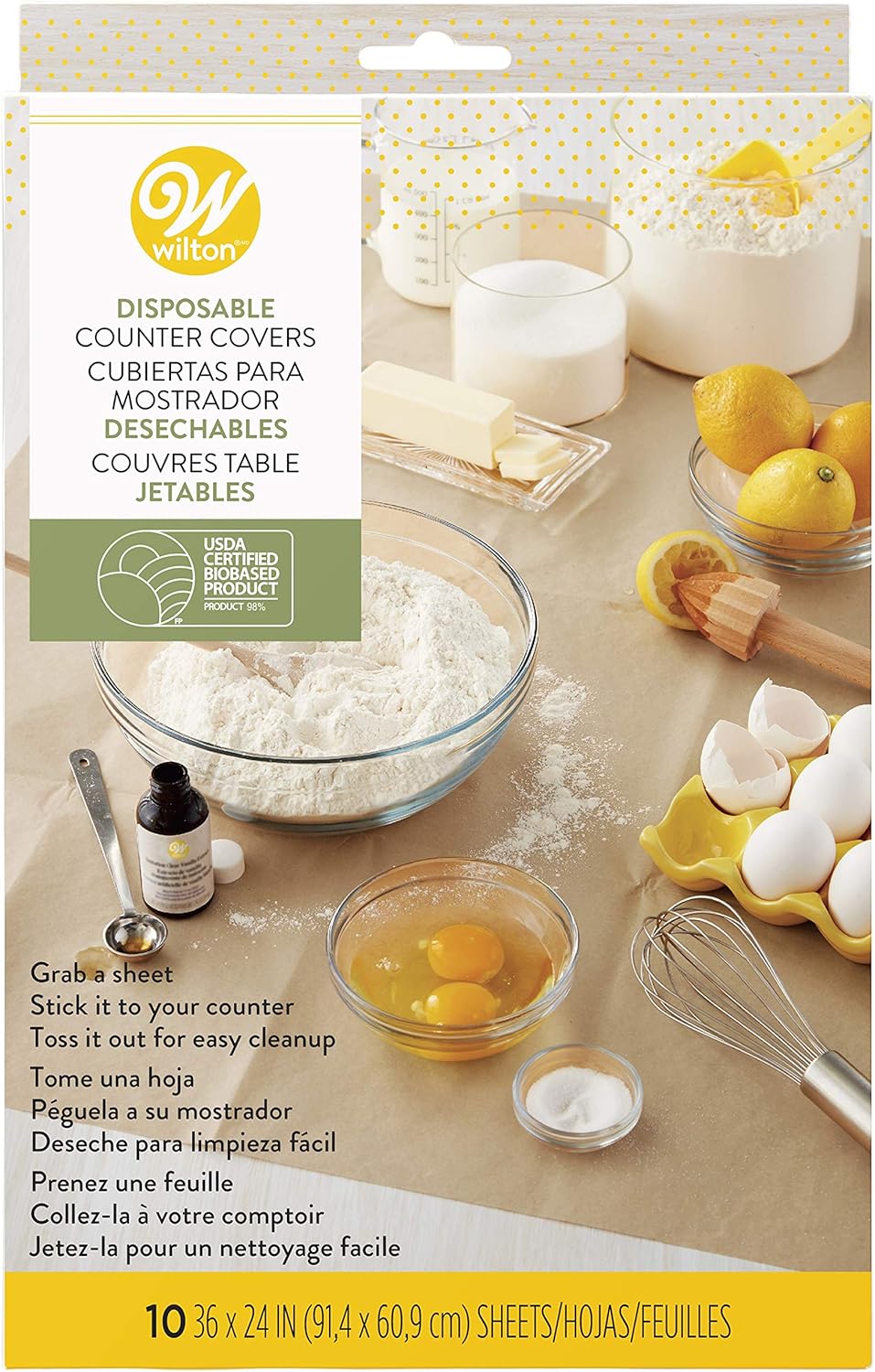 Wilton Industries Disposable Counter Covers - 10 Pack | Versatile One Size for Easy Cleanup