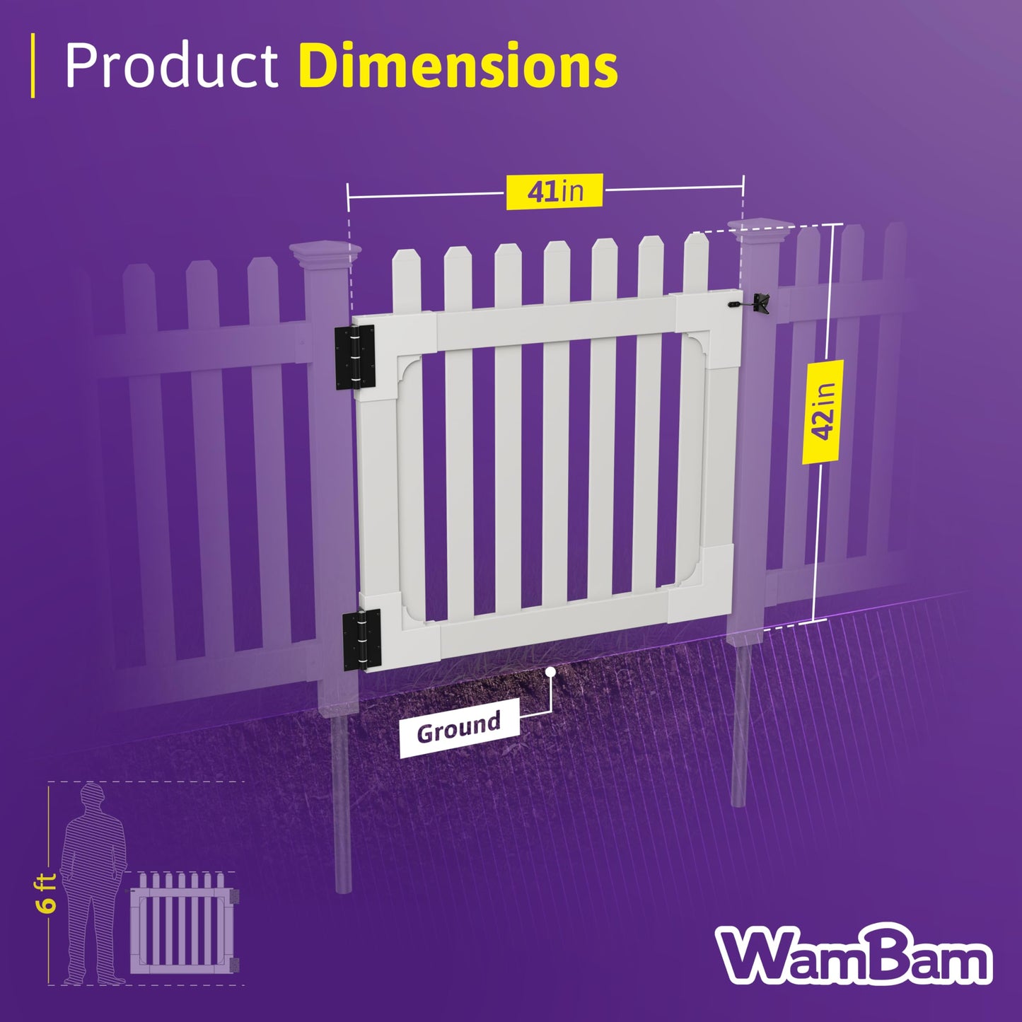 WamBam All American Flat Top Gate Kit, 3ft H, ZP19085