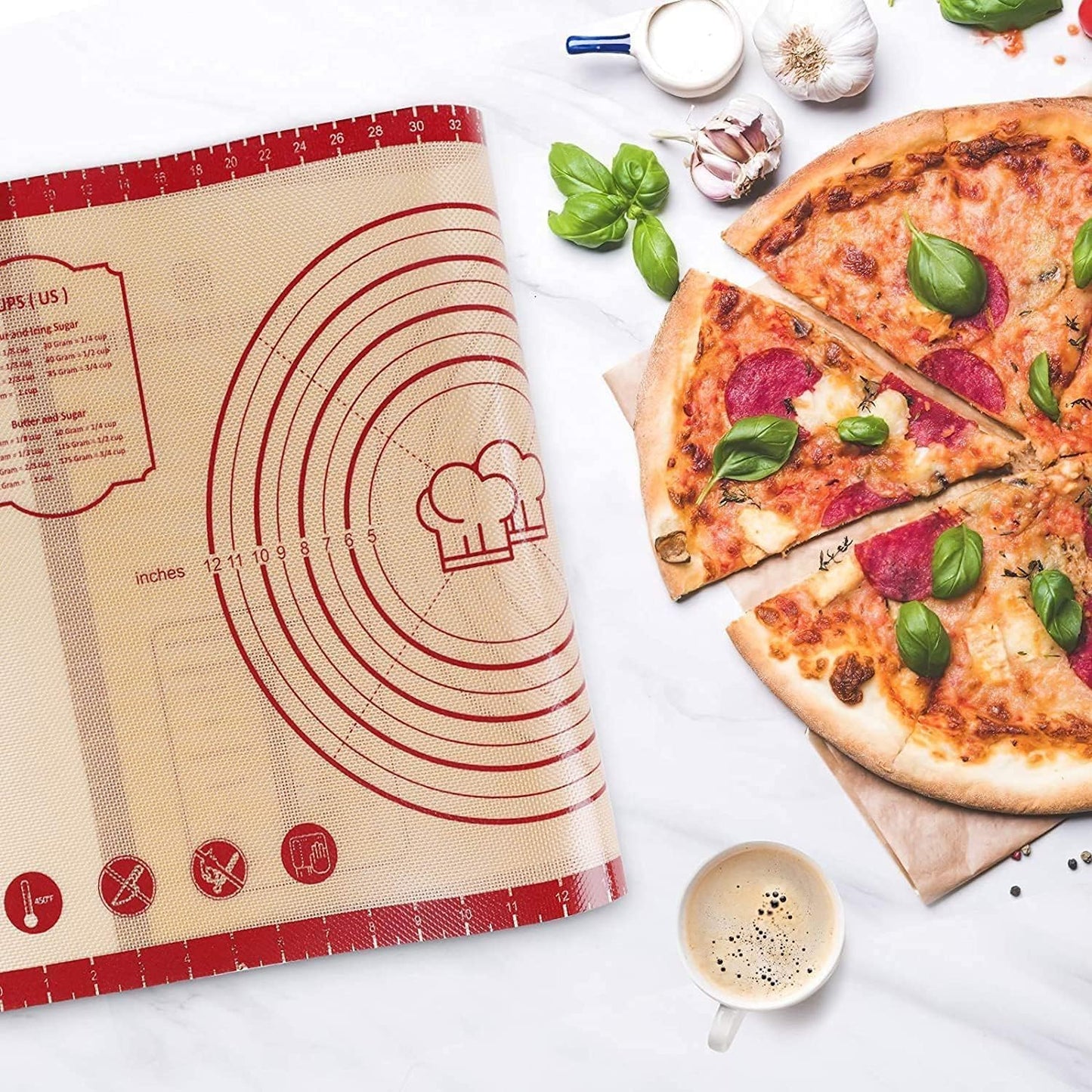 Skiennix Silicone Baking Mat - Extra Thick Non-Stick Dough Rolling Sheet | 28" x 20" Reusable Food Grade Mat for Cookies, Macarons, and Pastry