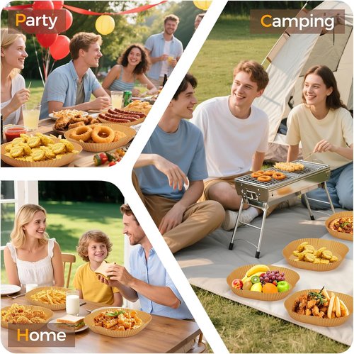 Air Fryer Liners - 500 Pcs Unbleached Parchment Paper | 8" Square Non-Stick & Leakproof Baking Sheets