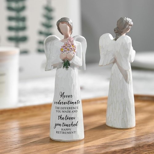 FESTGLOX Retirement Gifts - Happy Retirement Angel Figurine for Women | 5.3" Decor for Nurses & Teachers