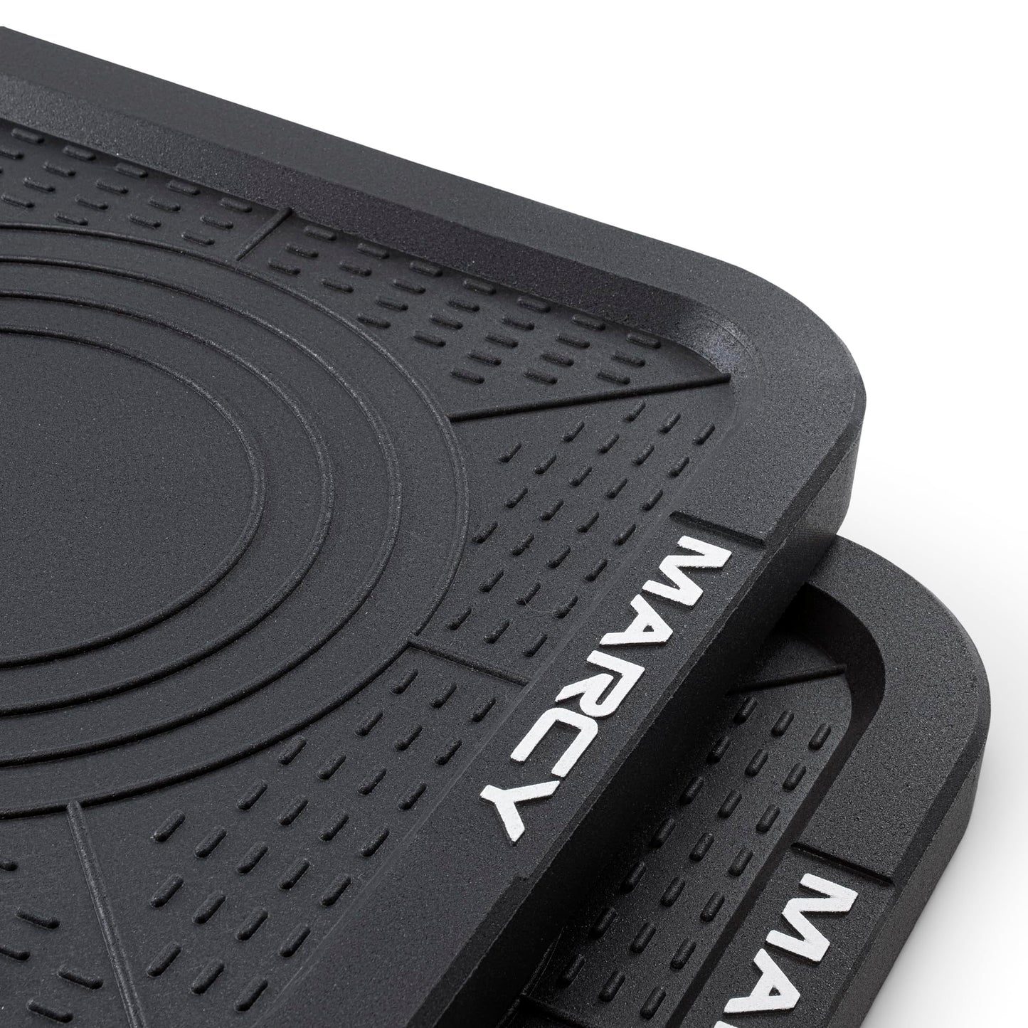 Marcy Barbell Platform Sold in Pair, Olympic Weight Landing Pads with Raised Edges & Non-Slip Surface, Floor Protection Crash Pads for Home Gym, Weight Lifting