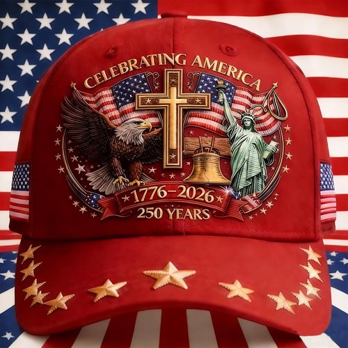 250th Anniversary USA Hat - Eagle Liberty Cross Design | Adjustable Baseball Cap for Men & Women