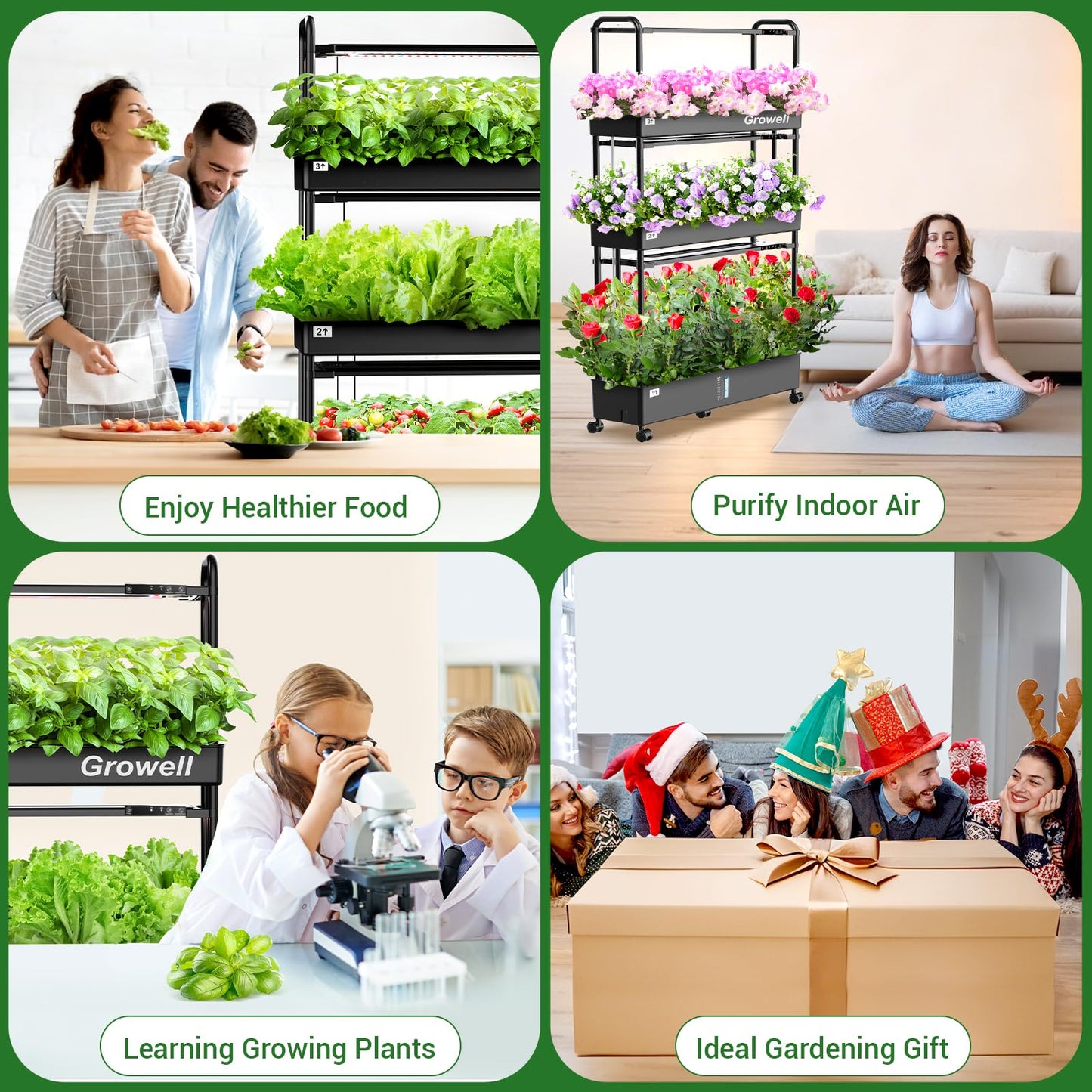 Growell 17 Pods Hydroponics Growing System & Large 90 Pods Vertical Garden