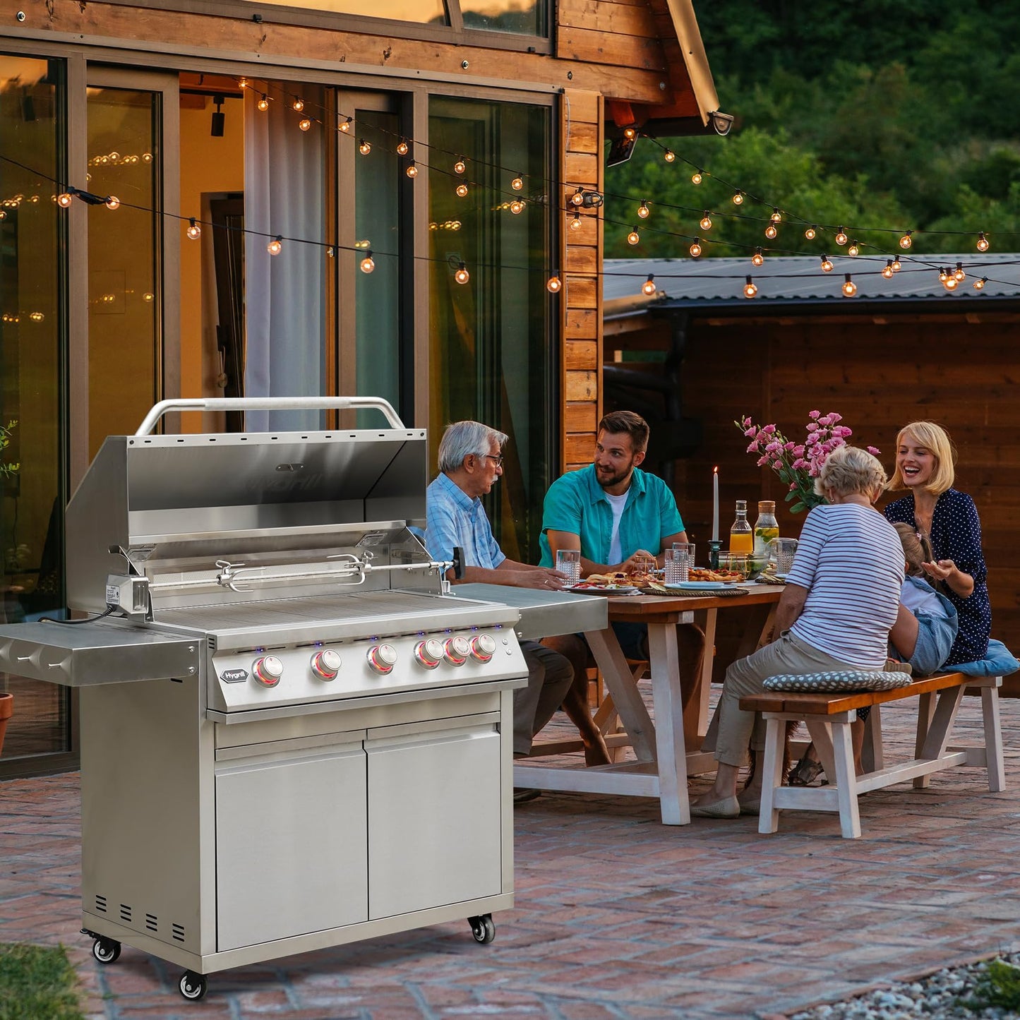 Stanbroil Hygrill Rotisserie Kit for All Hygrill 5-Burner Built-in Gas Grills, Grill Rotisseries with Motor, Spit Rod, 2 x 4-Prong Forks, Complete Holders, and Fixing Screws