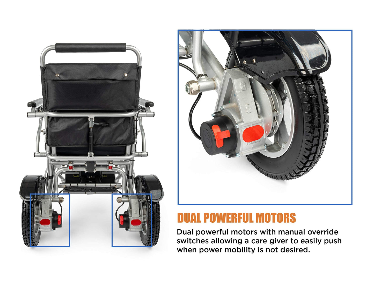 Porto Mobility Ranger Maestro Reclining Lightweight High-End Folding Electric Wheelchair, Weatherproof, Dual Batteries, Dual Posi-Traction Motors, All Terrain Power Wheelchair