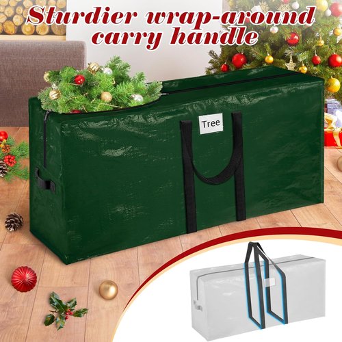 BlessedSeason Christmas Tree Storage Bag - Waterproof 7.5 Ft Design with 2 Tinsel Garland Bags, Reinforced Handles