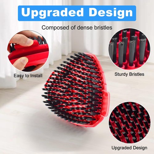 Hezane 4PCS Mop Heads Replacements for OCedar, 1PCS Scrub Brush and 1PCS Spin Mop Base Compatible with Ocedar EasyWring 1 Tank System, Dry and Wet for Cleaning All Hard-surfaced Floors
