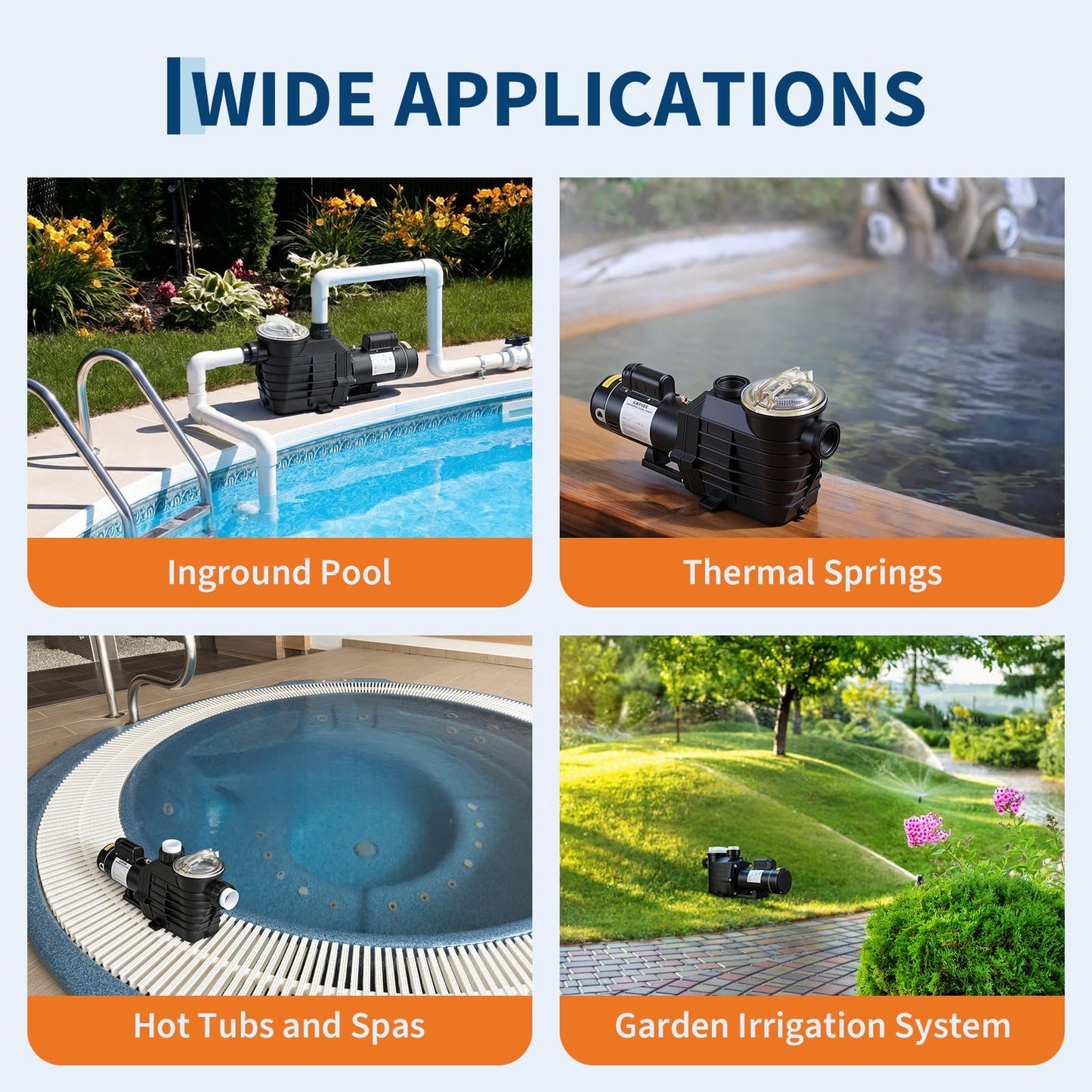 Garvee Pool Pump Above Ground/Inground, 2.5 HP Self Priming Swimming Pool Pump, 115V/230V Dual Voltage Single Speed Pumps with Strainer Basket, 100 GPM Heavy-Duty Pump for Swimming Pools Spas Hot Tub