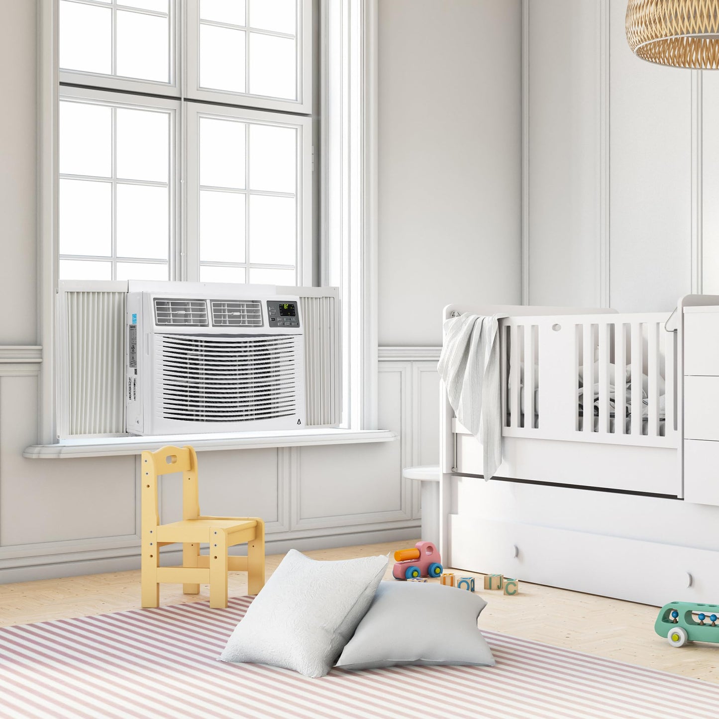 Window Air Conditioner, 10,000 BTU Compact AC Unit, Energy Saving Window AC, Smart AC with 3 Modes Cool Dry Fan Speed Control, Cools Up to 450 Sq.Ft,115v Mini Air Conditioner for Bedroom, Office, Home