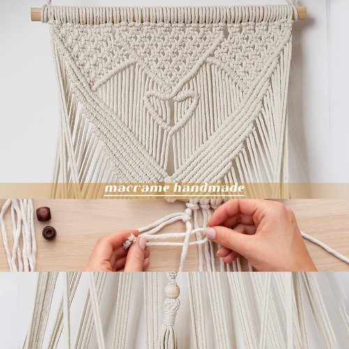 Amdermi Stuffed Animal Hammock - Boho Macrame Wall Organizer for Plush Toy Storage | Cream Color