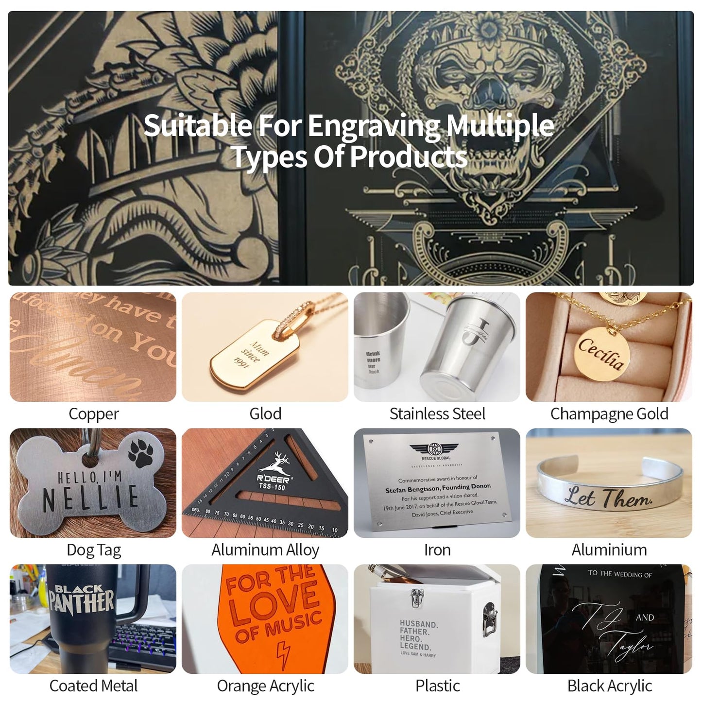 WAINLUX X2 Infrared Laser Engraver for Metal and Plastic, 1064nm 1000mW APP Control Laser Engraving Machine for Jewelry Makers, Small Business and DIY Projects, Class 1