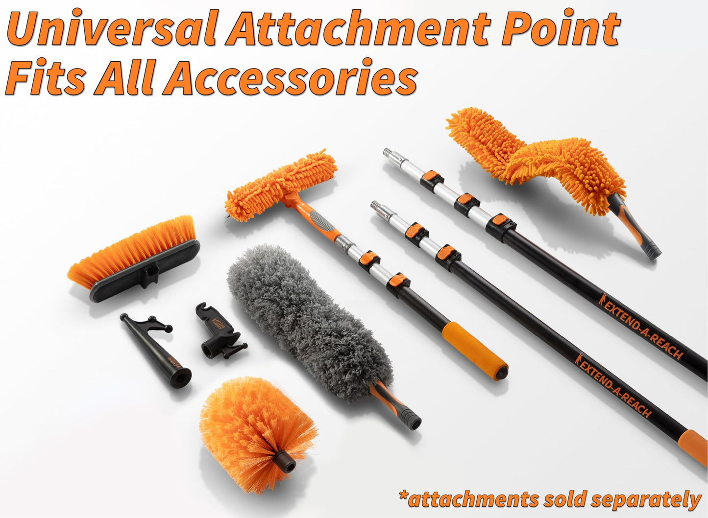 5-24 ft Water Fed Pole Window Cleaning System // Professional Telescopic Solar Panel Cleaning Equipment // Water Fed Brush with Upper Rinse Bar, 10" Squeegee, Water Filter, Soap Dispenser & Water Hose