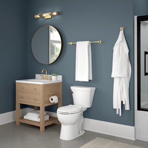 Franklin Brass Kildare (1-Pack) 18'' Towel Rack w/ 6" Extender for Bathroom Satin Gold Towel Bar for Bathroom Wall Mounted Towel Holder Rod KLD26-SG