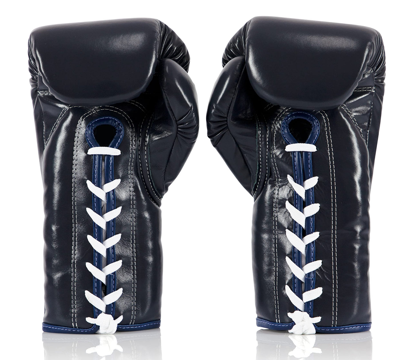 Fairtex BGL6 Handmade Leather Gloves| Optimal fist Closure with a Locked-Thumb Design| Premium Leather |Triple-Layered Foam |Lace-up Closure. Ideal for Boxing, MMA, and Kickboxing.(Blue/10oz)