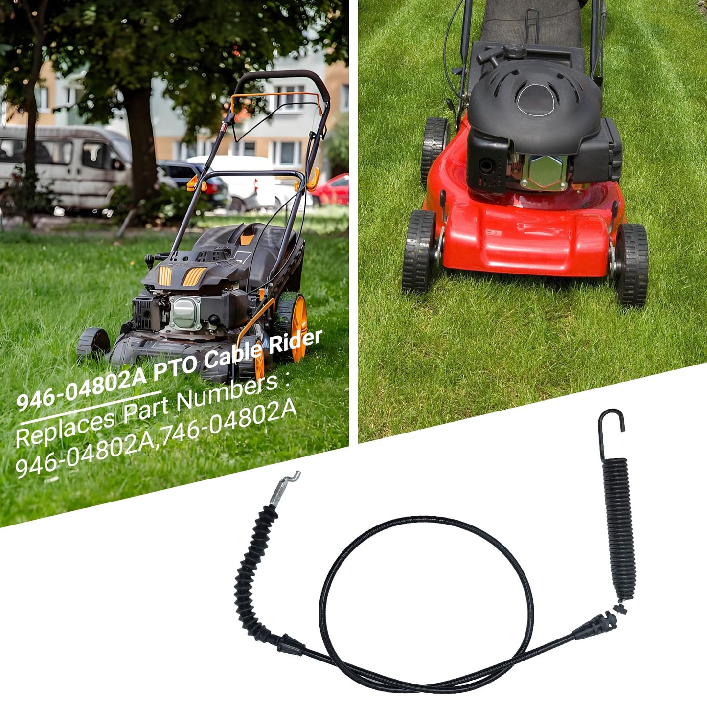 GnDaYoug 946-04802A PTO Control Clutch Cable, Replaces 746-04802 946-04802 746-04802A, Fits for MTD Troy-Bilt Cub-Cadet Craftsman Lawn Mower, 44 Inch Overall Length, 36 Inch Conduit