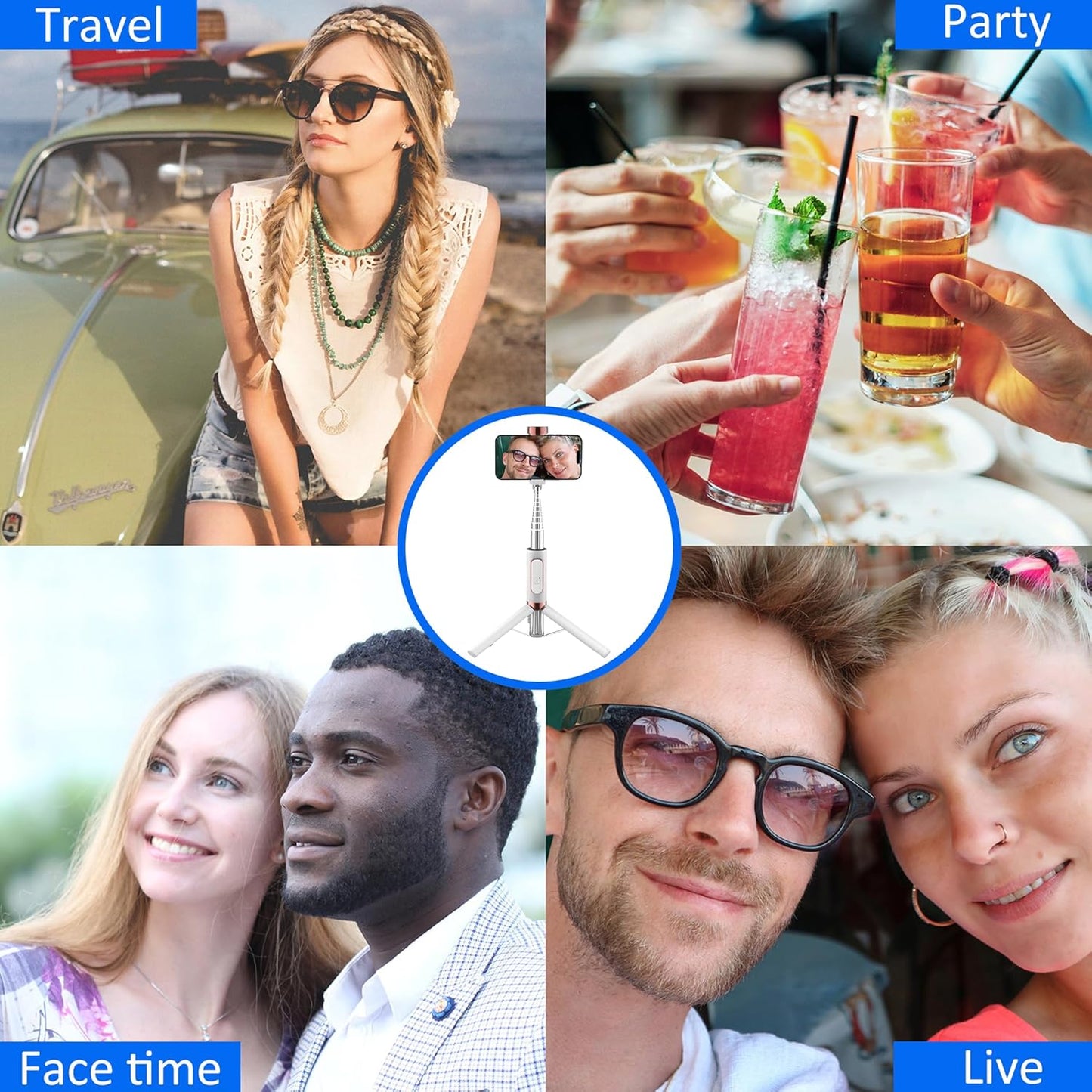 colorlizard 270 CellphoneTripod with Remote, Aluminum Alloy Selfie Stick Tripod, Best Foldable Mini Extendable Tripod