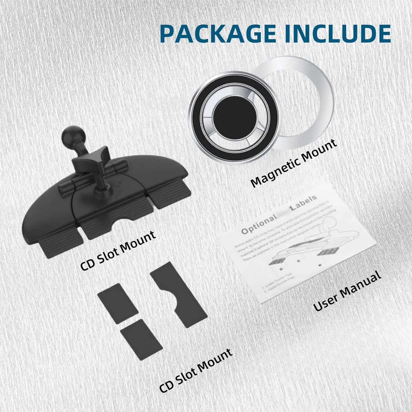 CARKOOL Car,17mm 360 17 16 15 CD Slot Phone Holder for Boll Universal Replacement Magnetic Car Phone Holde Adjustable