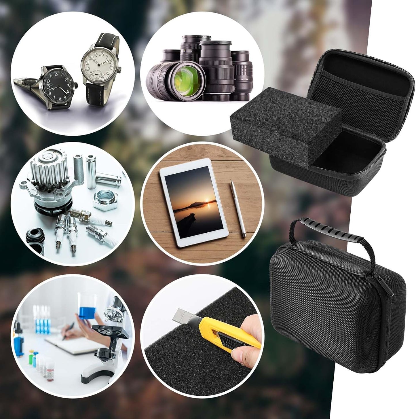 Relaxweex 12.6 8.27 3.5 Inch EVA Hard Case with Customizable Foam x x Protective EVA Carrying Case Shockproof Outdoor