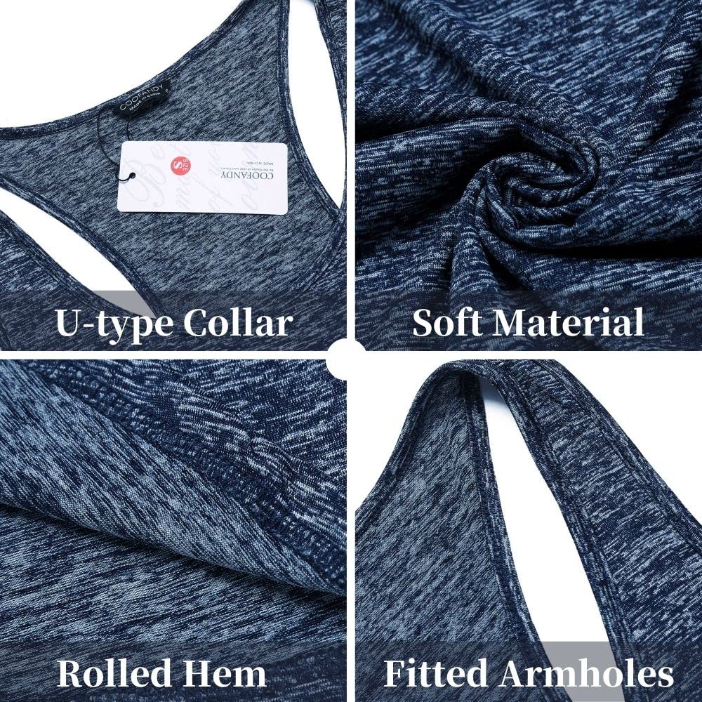 COOFANDY Mens Sleeveless Muscle T-Shirts Stretch Tank Top 3 Pack Active Moisture Wicking Training Cutoff Tee Shirts