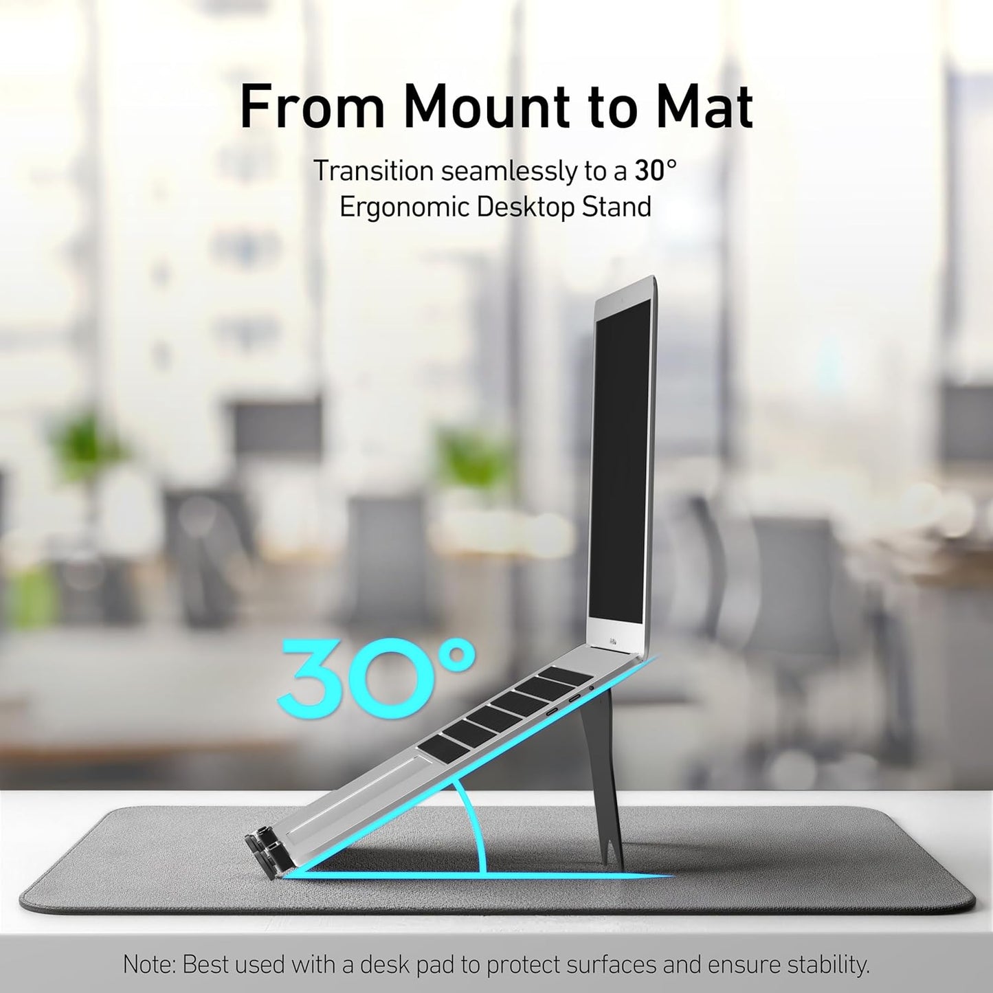 ergounion 100x100mm, 17.3in 28.6lbs Laptop Tray for Monitor Arm - VESA Mount Laptops up to & - Notebook Tray Office
